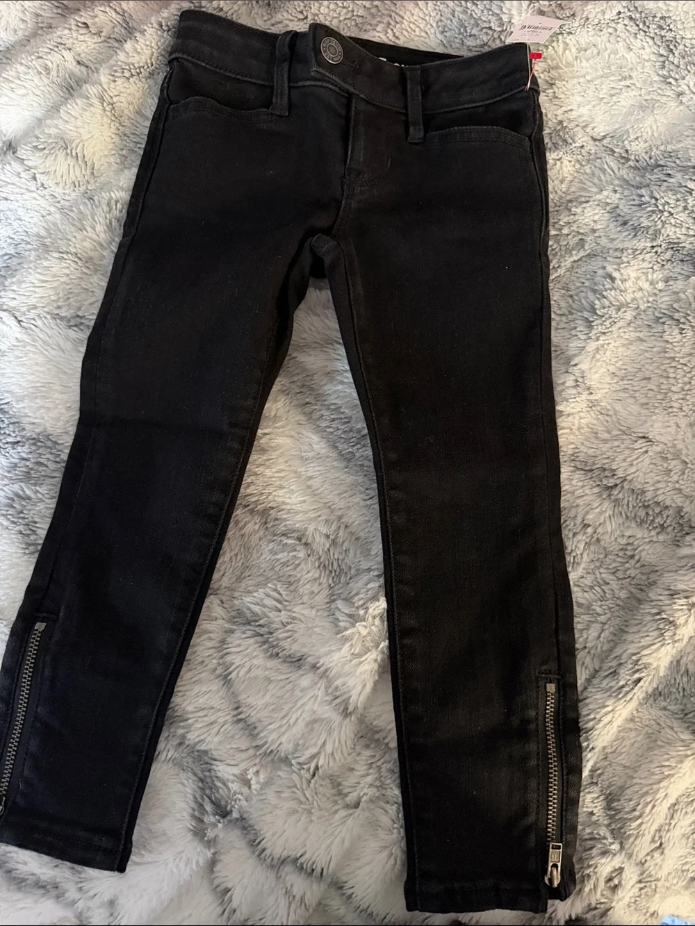Black GAP kid's Skinny Zip-Hem Pants
